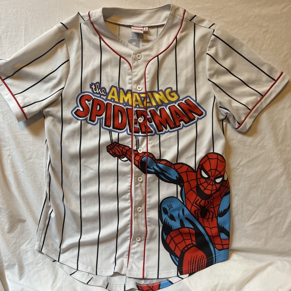 Marvel The Amazing Spider-Man Character Baseball Jersey Style Top #62 Size Med